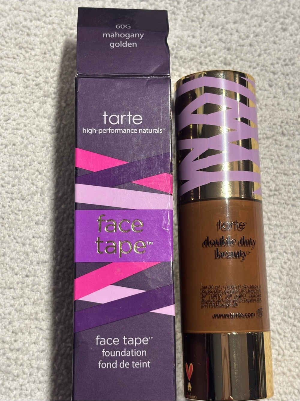 tarte Face Tape Foundation in Mahogany Golden with Purple Accents